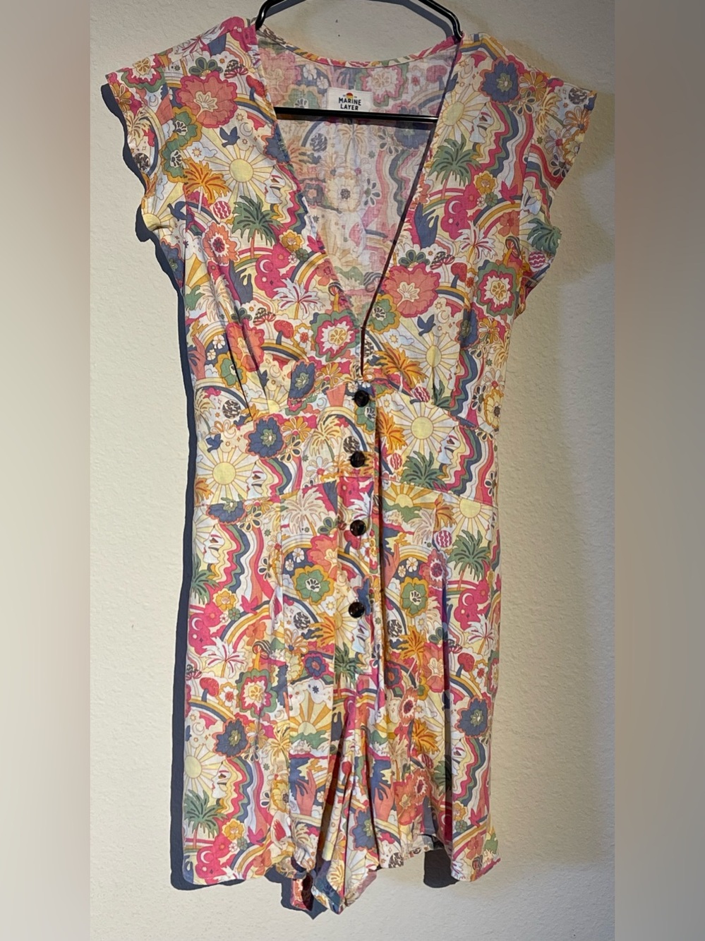 Marine Layer Camila Romper in Groovy Print size medium